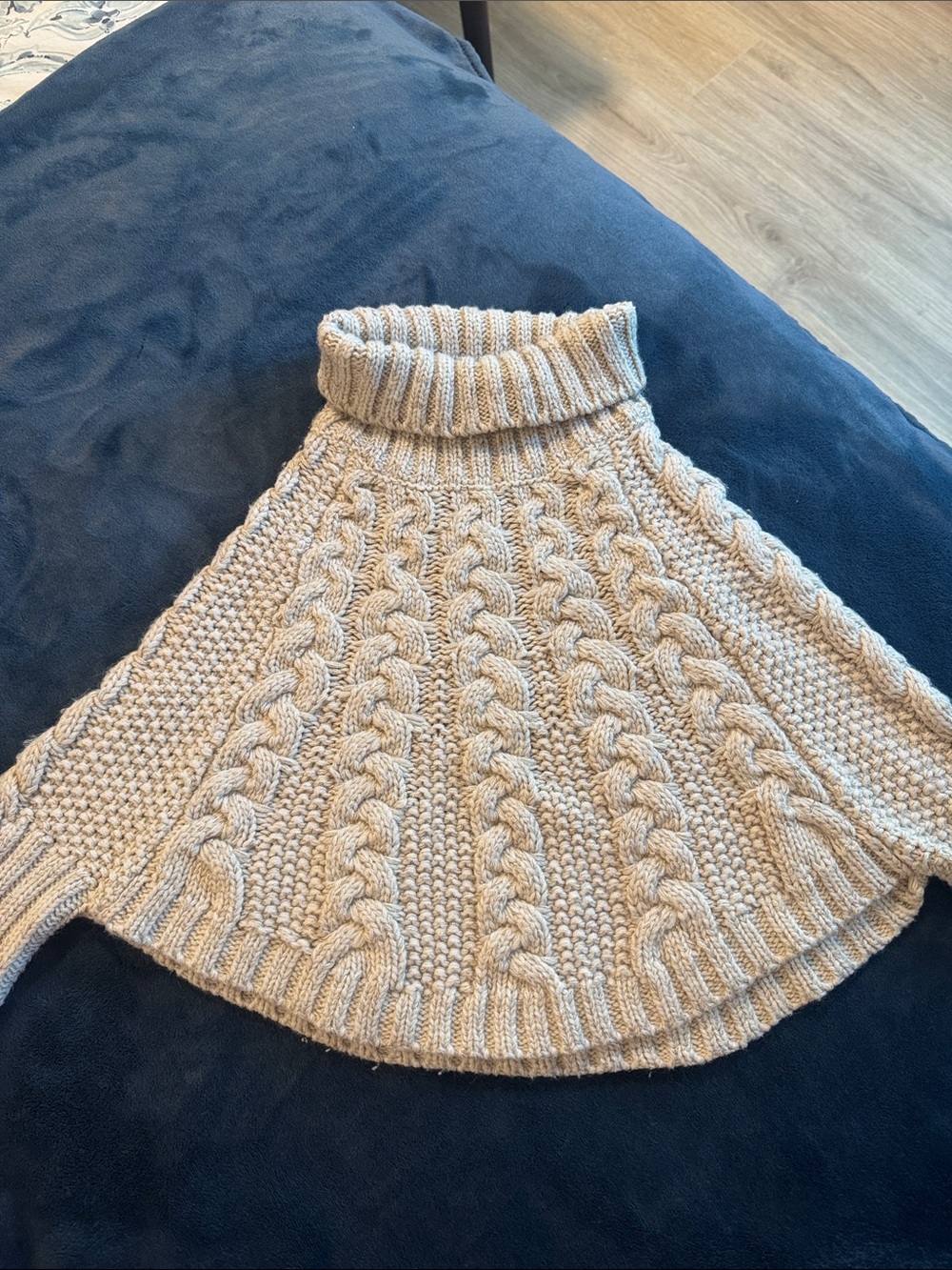 OshKosh B'gosh Cable Knit Turtleneck Poncho - Cream